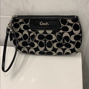 Coach Black & Gray Wristlet